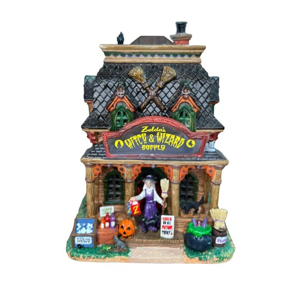 Lemax Zelda's Witch & Wizard Supply House Halloween Village WITH LIGHT WORKS - Picture 2 of 16